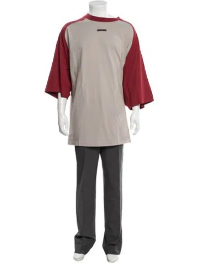 Pre-owned Essentials Colorblock Pattern Crew Neck T-shirt In Multicolor