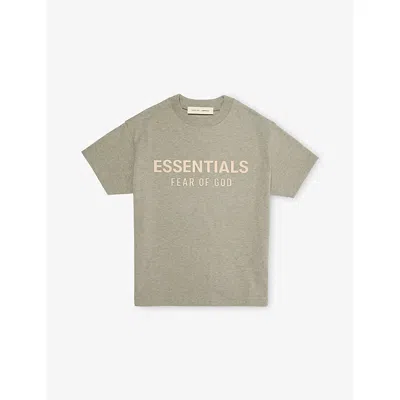 Essentials Kids' Concrete Heather Classic Logo Cotton T-shirt 2- In Gray