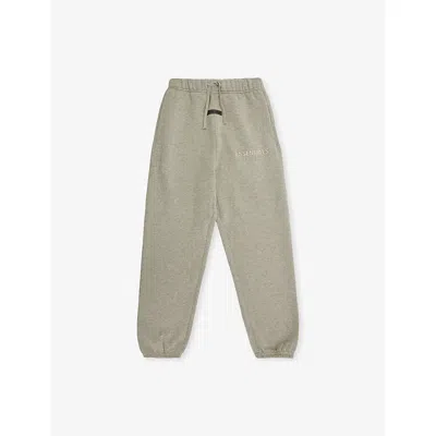 Essentials Kids' Concrete Heather Classic Straight-leg Cotton-blend Jogging Bottoms 2-12 In Neutral