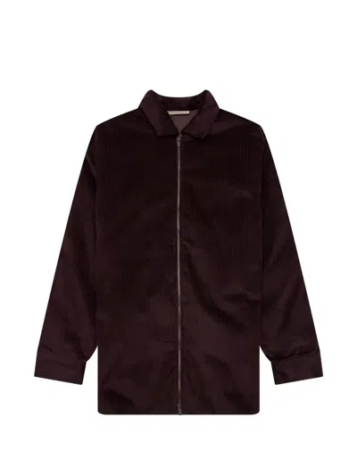 Essentials Corduroy Shirt Jacket In Purple
