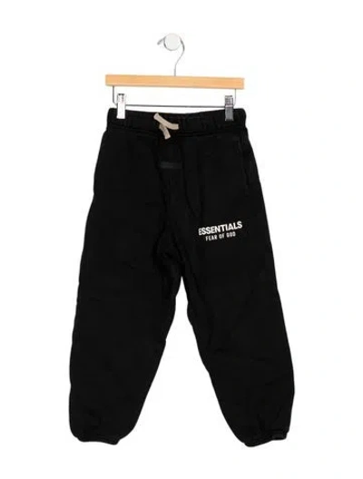 Pre-owned Essentials Babies' Cotton Black And Multicolor Patterned Graphic Sweatpants With Elastic Waist And Drawstring