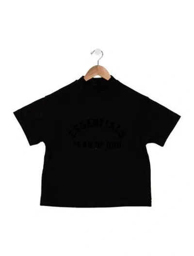 Pre-owned Essentials Kids' Cotton Black Casual Short Sleeve T-shirt
