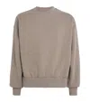 Essentials Grey Fleece Cotton Sweatshirt With Logo In Gray