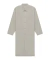 Essentials Cotton-blend Buttoned Trench Coat In Gray