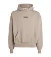 Essentials Mens Abbey Stone Classic Fleece Logo-embellished Cotton-blend Hoody Xs In Brown