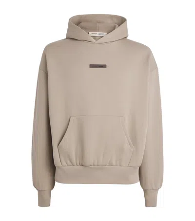 Essentials Cotton-blend Logo Hoodie In Brown