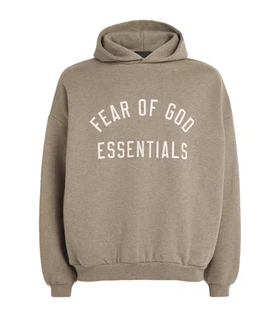 Essentials Gray Fleece Hoodie In Heather Gray