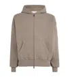 Essentials Cotton-blend Logo Zip Hoodie In Gray