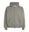 Essentials Cotton-blend Logo Zip Hoodie In Gray