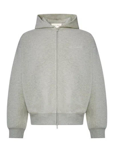 Essentials Cotton Blend Zip-up Hoodie In Gray