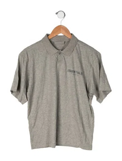 Pre-owned Essentials Kids' Cotton Graphic Print Polo Shirt In Grey