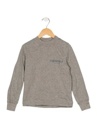 Pre-owned Essentials Babies' Cotton Grey Long Sleeve Casual Shirt With Branding Motif Accent In Gray