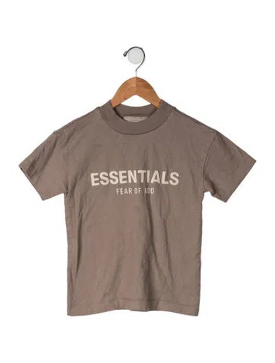 Pre-owned Essentials Kids' Cotton Logo Print T Shirt In Brown