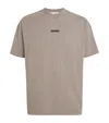 Essentials Cotton Marl Logo T-shirt In Brown