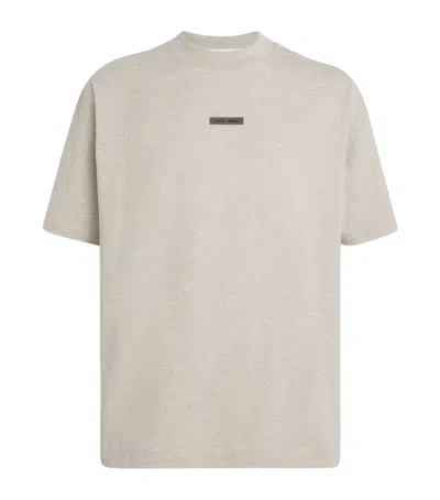 Essentials Cotton Marl Oversized Logo T-shirt In Neutral