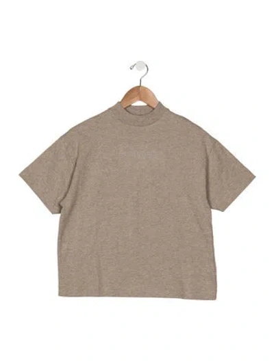 Pre-owned Essentials Kids' Cotton Neutral Patterned Casual Short Sleeve T-shirt In Neutrals