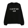Essentials Mens Jet Black Brand-patch Relaxed-fit Cotton-blend Sweatshirt Xl