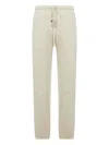 Essentials Mens Heather Stone Logo-embroidered Cotton-blend Jogging Bottoms In Neutral