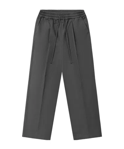 Essentials Cotton Twill Pleat Front Drawstring Pant In Black