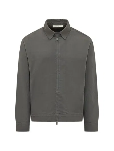 Essentials Cotton Twill Work Jacket In Gray