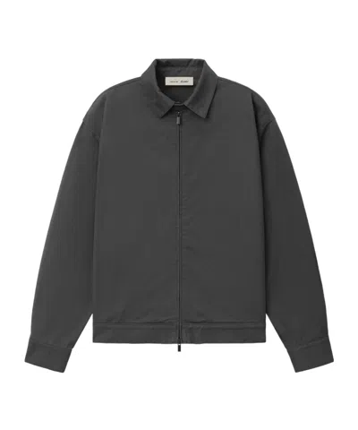 Essentials Cotton Twill Work Jacket In Gray