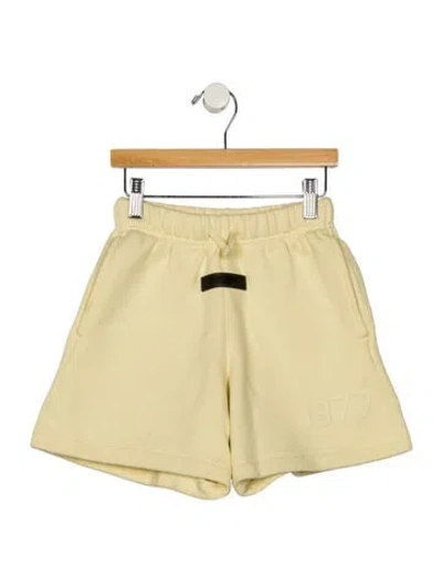 Pre-owned Essentials Kids' Cotton Yellow Sweatpant Shorts With Elastic Waist