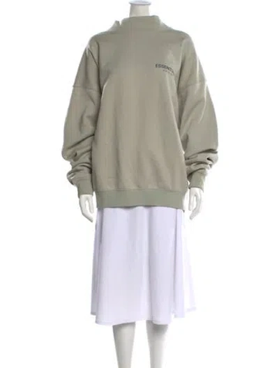 Pre-owned Essentials Cowl Neck Long Sleeve Sweatshirt In Green