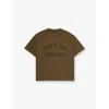 Essentials Crew-neck Brand-print Cotton-jersey T-shirt 2-16 Years Oliv In Olive