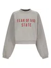 Essentials Gray Cropped Crewneck Sweatshirt In Gray