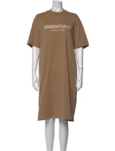 Pre-owned Essentials Crew Neck Knee-length Dress In Neutral