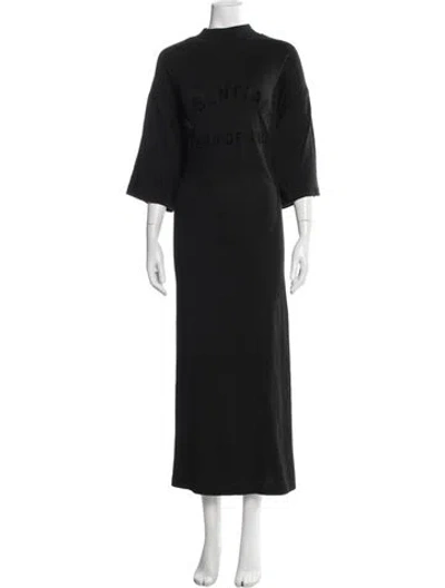 Pre-owned Essentials Crew Neck Long Dress In Blue