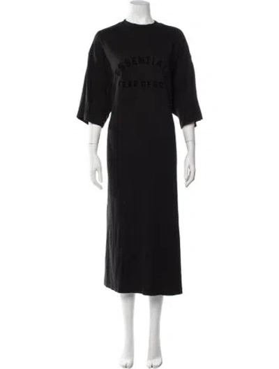 Pre-owned Essentials Crew Neck Long Dress In Blue