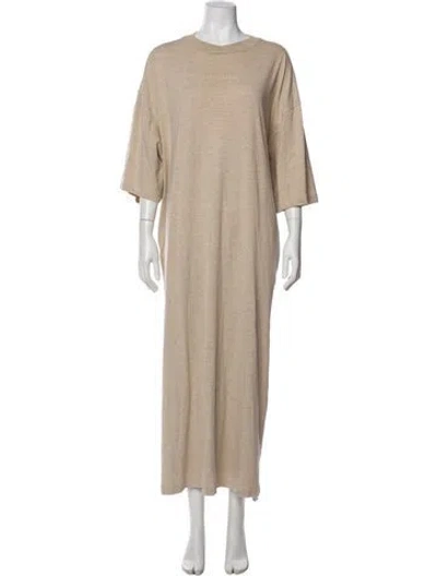 Pre-owned Essentials Crew Neck Long Dress In Neutral