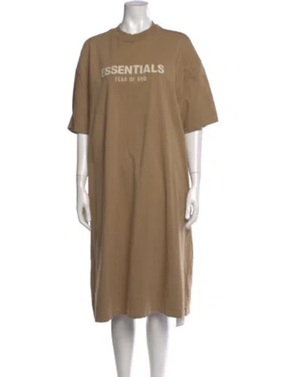 Pre-owned Essentials Crew Neck Long Dress In Neutral