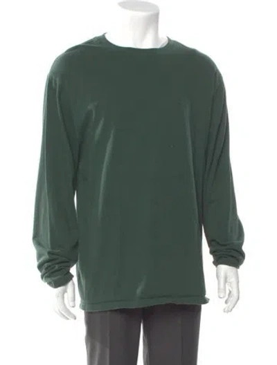 Pre-owned Essentials Crew Neck Long Sleeve Henley In Green