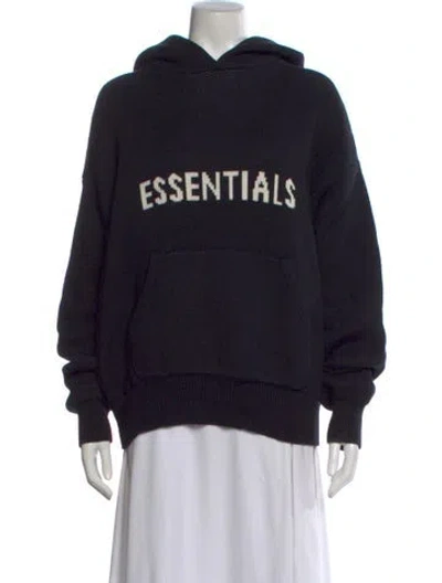 Pre-owned Essentials Crew Neck Long Sleeve Hoodie In Black