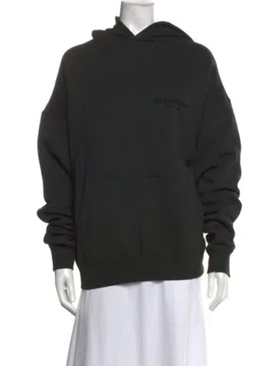 Pre-owned Essentials Crew Neck Long Sleeve Hoodie In Black