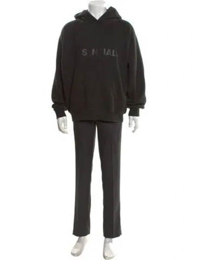 Pre-owned Essentials Crew Neck Long Sleeve Hoodie In Black
