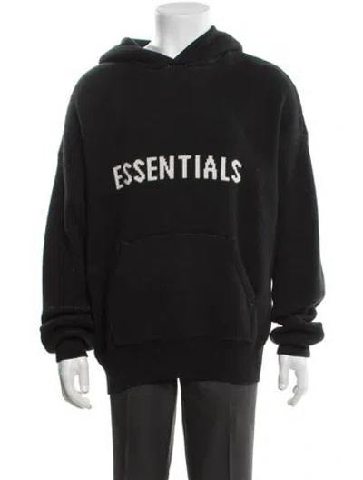 Pre-owned Essentials Crew Neck Long Sleeve Hoodie In Black