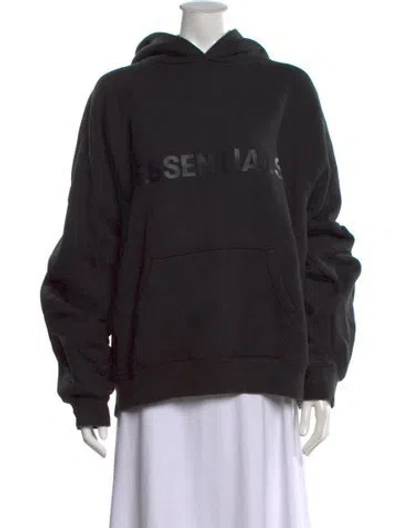 Pre-owned Essentials Crew Neck Long Sleeve Hoodie In Black
