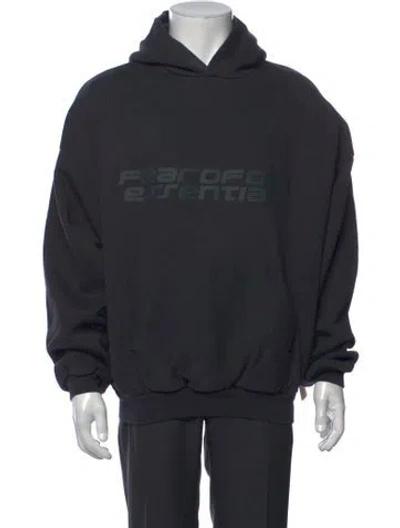 Pre-owned Essentials Crew Neck Long Sleeve Hoodie In Black