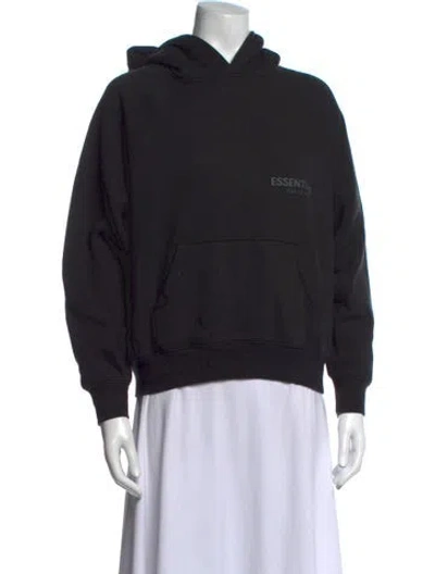 Pre-owned Essentials Crew Neck Long Sleeve Hoodie In Black