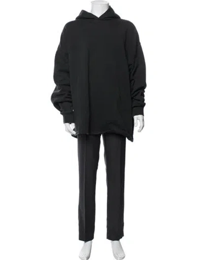 Pre-owned Essentials Crew Neck Long Sleeve Hoodie In Black