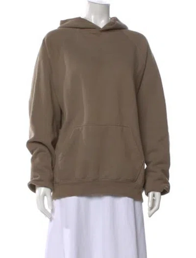 Pre-owned Essentials Crew Neck Long Sleeve Hoodie In Brown