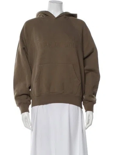 Pre-owned Essentials Crew Neck Long Sleeve Hoodie In Brown