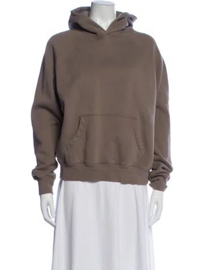 Pre-owned Essentials Crew Neck Long Sleeve Hoodie In Brown