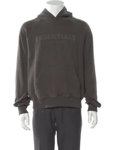 Pre-owned Essentials Crew Neck Long Sleeve Hoodie In Brown
