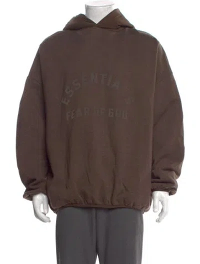 Pre-owned Essentials Crew Neck Long Sleeve Hoodie In Brown