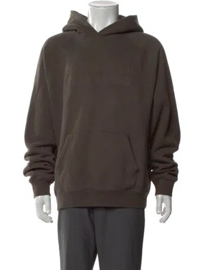 Pre-owned Essentials Crew Neck Long Sleeve Hoodie In Brown
