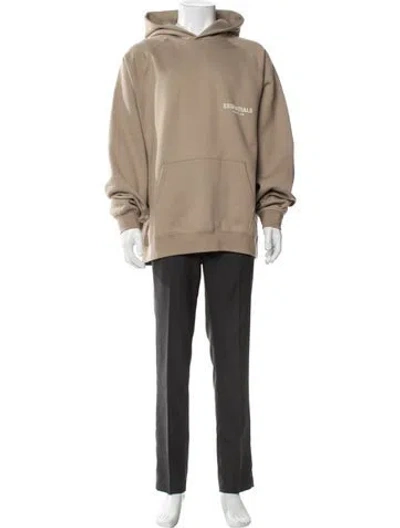 Pre-owned Essentials Crew Neck Long Sleeve Hoodie In Brown